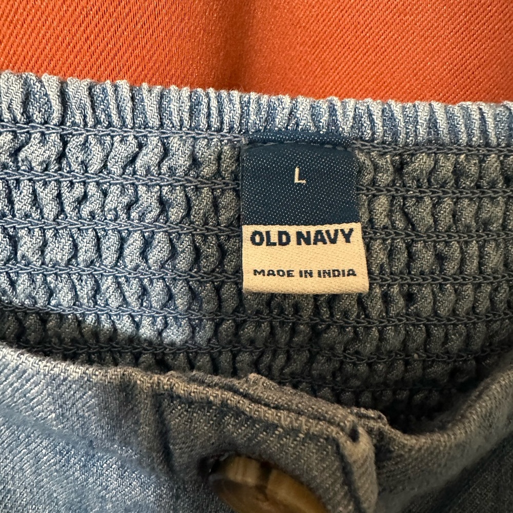 Old Navy Puff Sleeve Jean Mini Dress Womens L - Picture 3 of 8